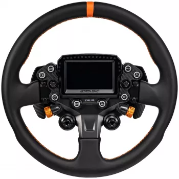 Simagic ZS-330RR ādas stūres loka aplis, 330mm, sarkans diegs, bez rumbas