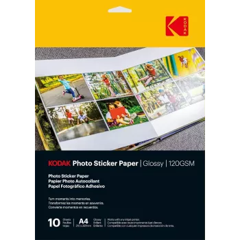 Kodak foto uzlīmju papīrs spīdīgs 120gsm A4 10 loksnes (3510645)