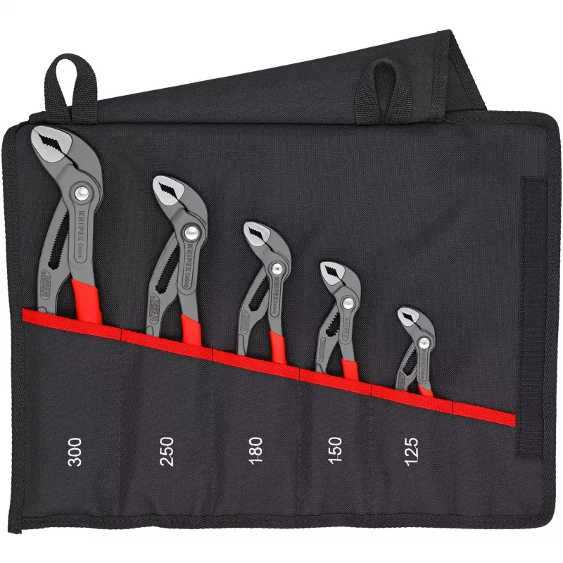 KNIPEX Cobra ūdenssūkņu knaibles 5 gab. komplekts salokāmā maciņā 00 19 55 S5