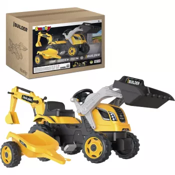 SMOBY Tractor Max pedāļu braucamais rotaļu traktors ar piekabi, zaļš, no 3 gadu vecuma
