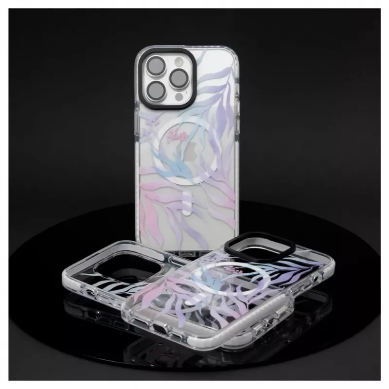 Evelatus Apple iPhone 15 Pro PC+TPU vāciņš ar MagSafe - Pielāgots ziedu raksts