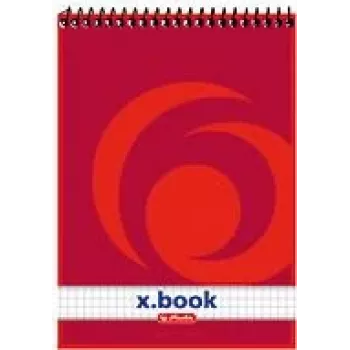 herlitz x.book spirālveida piezīmju grāmatiņa A5 rūtiņu sarkana - 50 lapas 110536