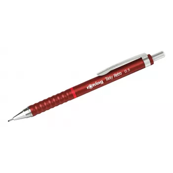 Rotring Tikky Retro mehāniskā zīmuļa 0,5 mm sarkans hromēts uzmava gumijas satvērējs 2202568