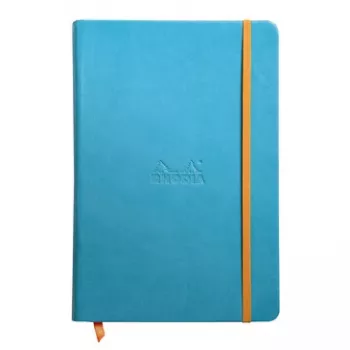 RHODIA RHODIARAMA A5 lineāla piezīmju grāmatiņa, tirkīza mākslīgās ādas cietie vāki, 96 lapas 118747C