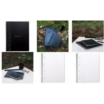 RHODIA Greenbook College Block A4+ lineāls ar melnu pārklājumu no pārstrādāta kartona 119914C