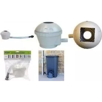 EDA lietus savācēja komplekts lietus mucām, pelēks, ar filtru un pārplūdes aizturi, 1 gab. (010916 G SX10)