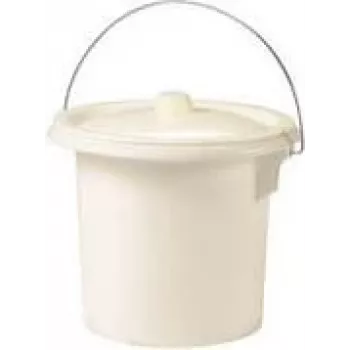 EDA higiēnas spainis ar metāla rokturi, 5,5 litri, krēmkrāsas, izturīga plastmasa, 250 mm diametrs, 200 mm augstums (019492 BE.CR SX)