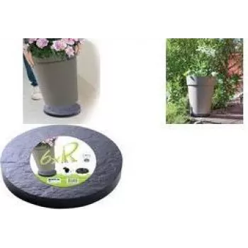 EDA augu ratiņi ar 5 daudzvirzienu riteņiem, akmens izskats, antracīta pelēks, 30 cm diametrs, 60 kg kravnesība (010940 G. ARD C)