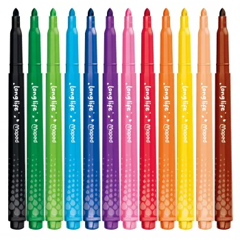 Maped Color'Peps Long Life flomāsteri, dažādas krāsas, 12 pildspalvas (844000)