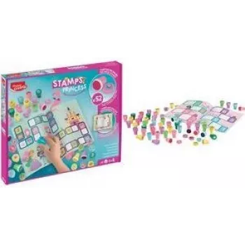 Maped Creativ Princess pašzīmogojošo zīmogu komplekts, 6 zīmogi, plastmasa, kartona kārba, dažādas tintes krāsas 907072