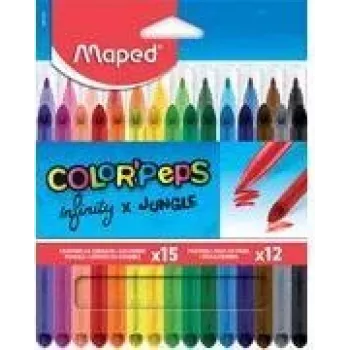 Maped INFINITY & COLOR'PEPS kombinētais mākslas komplekts, 27 gabali, dažādas krāsas, kartona futrālis 984744