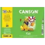 Canson Kids zīmēšanas papīra bloks A4 90gsm balts viegli graudains 50 loksnes zīmuļiem un krāsainajiem zīmuļiem C629012000