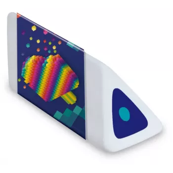 Maped Pyramide PIXEL PARTY plastmasas dzēšgumija, balta, bez ftalātiem un PVC, trīsstūrveida šķērsgriezums, 24 gabalu displeja kārba 119523