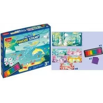 Maped Creativ My First pirkstu zīmogu komplekts, 8 daļas, zīmogu paliktnis ar 7 pirkstu krāsām, no 3 gadu vecuma 906903
