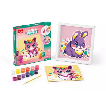 Maped Creativ krāsošanas pēc numuriem komplekts Kaķis un Trusis - 2 iepriekš apdrukāti dēlīši, akrila krāsas, otiņa, vecumam 7+ 907083