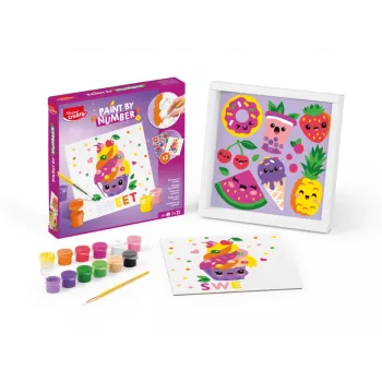 Maped Creativ Gleznošana pēc numuriem komplekts Kawaii Food Sweet - 2 iepriekš apdrukātas gleznas, 10 akrila krāsas, ota, no 7 gadu vecuma 907088