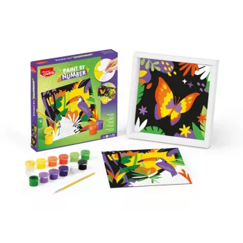 Maped Creativ krāsošanas pēc numuriem komplekts - Papagailis un tauriņš, 2 dizaini, 10 akrila krāsas, no 7 gadu vecuma 907085