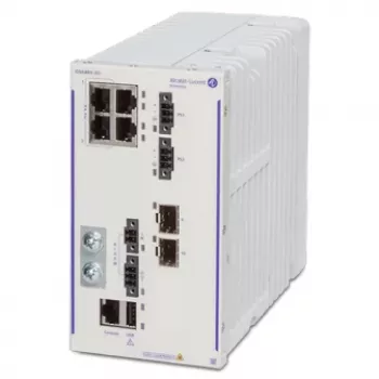 Alcatel-Lucent OmniSwitch 6465-P6 pārvaldāms L3 komutators ar 4x Gigabit PoE+ un 2x SFP, 150W High PoE, DIN sliedes/sienas stiprinājums
