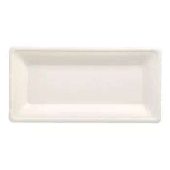 PAPSTAR pure cukurniedru šķīvis, taisnstūrveida, 130 x 260 mm, 50 gab., kompostējams, mikroviļņu krāsnī izmantojams 89746