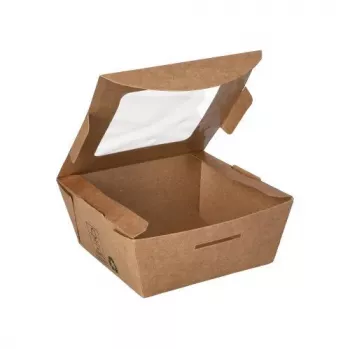 Papstar 87250 Vienreizlietojams pārtikas trauks kartons ar PLA pārklājumu, brūns, 750 ml, 50 gab.
