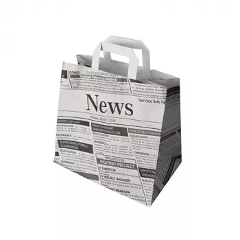 PAPSTAR Newsprint Kraftpapīra maisiņš ar rokturiem 260 x 170 x 250 mm, 70 g/m², 5 kg slodze, iebūvēts rokturis, 1 gab. 87055