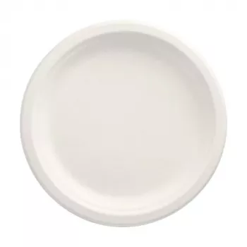 PAPSTAR pure cukurniedru šķīvji apaļi 230 mm 12 gab. kompostējami mikroviļņu krāsnī droši 89748