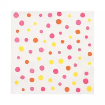 PAPSTAR Colorful Dots papīra salvetes, 330 x 330 mm, rozā, 3 kārtu, 1/4 locījums, 20 salvetes 88346