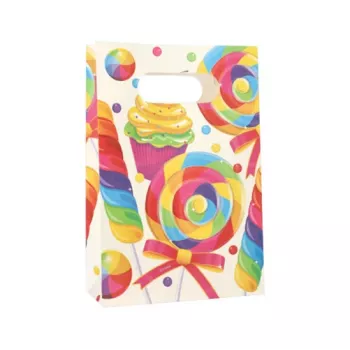 PAPSTAR Candies ballīšu papīra maisiņš ar rokturi, 140 x 210 x 60 mm, bloka dibens, sānu ieloces, 1 gabals (88862)