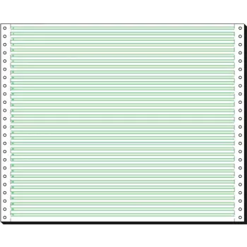 SIGEL 12370 Nepārtrauktā formāta papīrs, viena perforācija, zaļas līnijas, 305 x 375 mm, 60 g/m², 2000 loksnes
