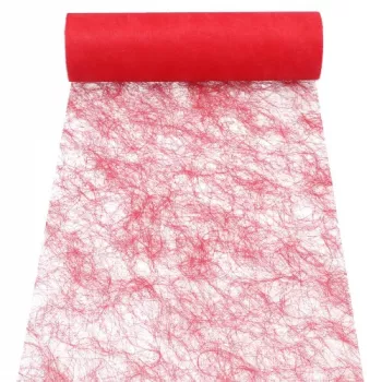 PAPSTAR Sizoflor galda celiņš/dekoratīvā lente, sarkans, 75% poliesteris 25% poliamīds, ūdensnecaurlaidīgs, plīsumizturīgs, 1 gabals 37062