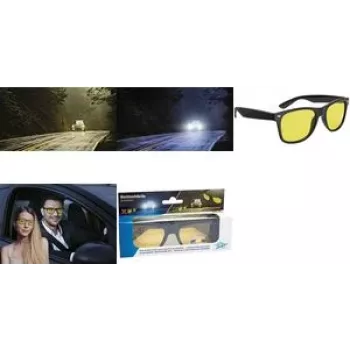 WEDO Nakts braukšanas brilles polarizētas dzeltenas krāsas melns rāmis ar maciņu 271 47099
