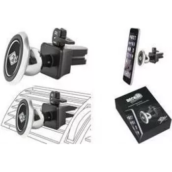WEDO Dock-it Premium Mini magnētiskais auto gaisa vadu turētājs viedtālruņiem, melns/sudraba 60 15054