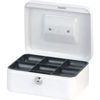 MAUL kases kaste balta 200x170x90 mm tērauds ar cilindra slēdzeni un 2 atslēgām 56102-02