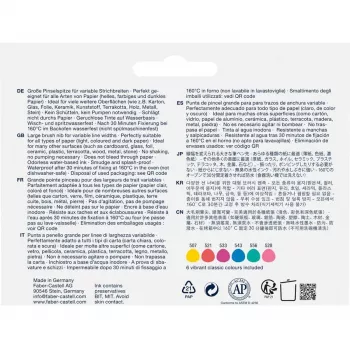 Faber-Castell Goldfaber Creative marķieru komplekts, 6 dažādas krāsas, Holiday Vibes izdevums, uz ūdens bāzes, ar otas uzgalis 161013