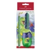 Faber-Castell Dino Jumbo rakstīšanas komplekts, zaļš, 3 zīmuļi, 3 mm serde, ergonomisks trīsstūrveida, pret lūšanu izturīgs, no 3 gadu vecuma 111529