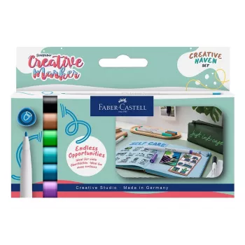 Faber-Castell Goldfaber Creative marķieru komplekts Creative Haven, 6 dažādas krāsas, uz ūdens bāzes tintes, otas uzgalis 160603