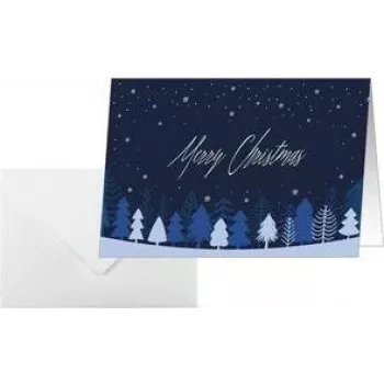 SIGEL DS635 Ziemassvētku kartīte Snowflake Serenity A6 ainavas formātā (A5) tintes/lāzera/kopētāja printeriem, balts kartons 250 g/m², 1 gabals