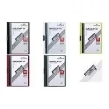 DURABLE DURACLIP ORIGINAL 60 A4 dokumentu mape ar klipu, tumši zils caurspīdīgs priekšējais vāks, metāla klips, 5 gab. iepakojums (2238-07)