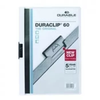 DURABLE DURACLIP 60 A4 mapju turētājs caurspīdīgs (25 iepakojums) 223802