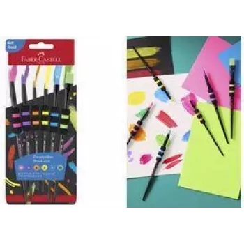 Faber-Castell sintētisko saru otu komplekts, 6 gab., ar mīkstās saķeres zonu, izturīgas, mīkstas sintētiskas - 1 gab. (481622)