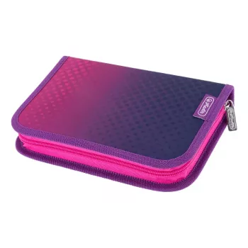 HERLITZ skolas penālis Dip Dye rozā/violets, 31 gab., poliesters, 205 x 140 x 38 mm, 2 atloki, rāvējslēdzējs 400205910