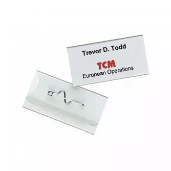 DURABLE vārda nozīmīte 30x60mm ar viļņveida tapu, caurspīdīga, 10 gabali 860619