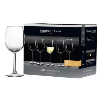 Ritzenhoff & Breker VIO baltvīna glāze, 320 ml, trauku mazgājamā mašīnā mazgājama, pūslveida forma, augstums 200 mm, komplekts ar 6 (812169)