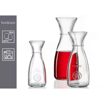 Ritzenhoff & Breker Bordeaux stikla karafe 1L, soda-laima stikls, trauku mazgājamā mašīnā mazgājama, uzpildes līnija - 6 gab. 818963