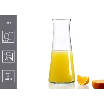 Ritzenhoff & Breker LARA stikla karafe 1.0L, rievota caurspīdīga stikla, trauku mazgājamā mašīnā mazgājama 820881
