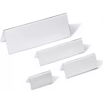 DURABLE galda nosaukuma plāksnītes turētājs telts kartīte 61/122x210 mm akrils 10 gabali 803419