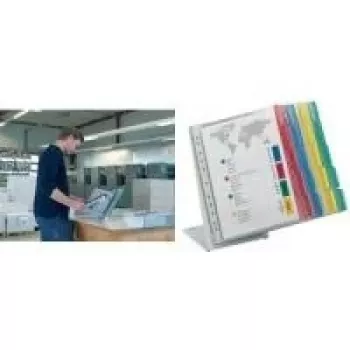 DURABLE FUNCTION TABLE 20 A4 galda displeja paneļu sistēma, 20 paneļi, melns rāmis, gaiši pelēks pamats 568800