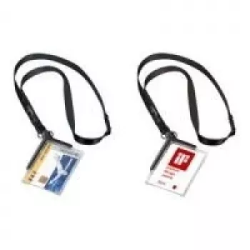 DURABLE 820758 caurspīdīgs ID karšu turētājs ar klipsi un tapu, 10 gab. iepakojumā