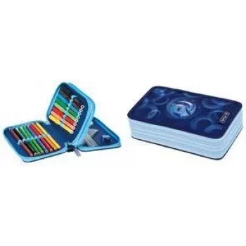HERLITZ Dolphin Ride divu nodalījumu penālis, 23 daļu komplekts, rāvējslēdzējs, krāsains iekšējais materiāls 400205858