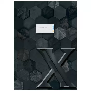 HERMA mācību grāmatu vāciņš X, kartons, DIN A4, melns, rafinēta virsma, etiķetes lauks, 10 gabali (20091)